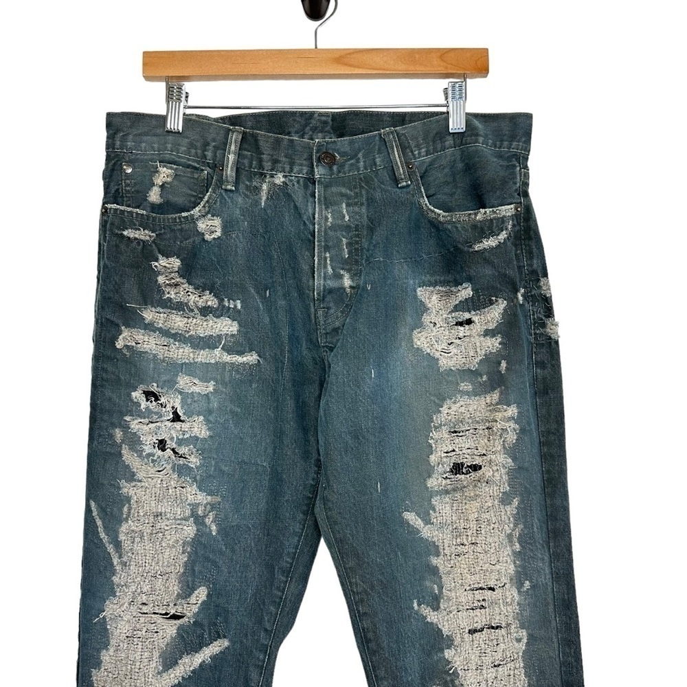 Ralph Lauren Denim Supply Mens Straight Leg Distress Destroyed Jeans Size 32? - Picture 3 of 7